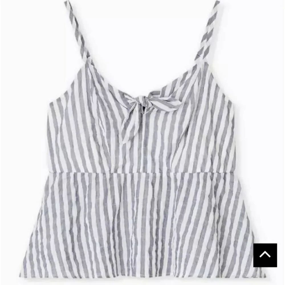 NWT Torrid Striped Seersucker Peplum Tank Top